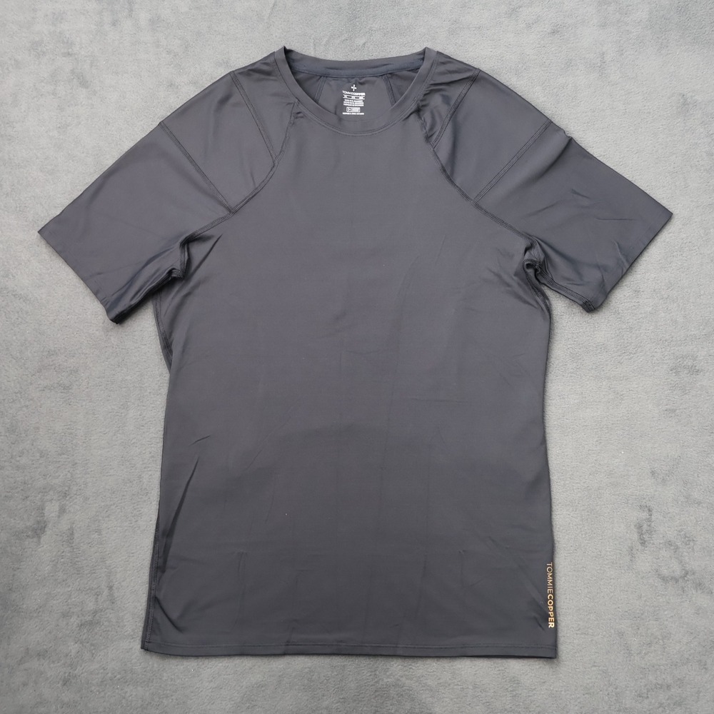 Tommie Copper Mens 2XL Charcoal Gray Compression Shirt Copper Znergy Short Sleev